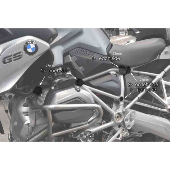 PUIG TAPPI TELAIO PER SUPPORTO BOX E TUBO PARAMOTORE BMW R1200GS 2013-2016 NERO