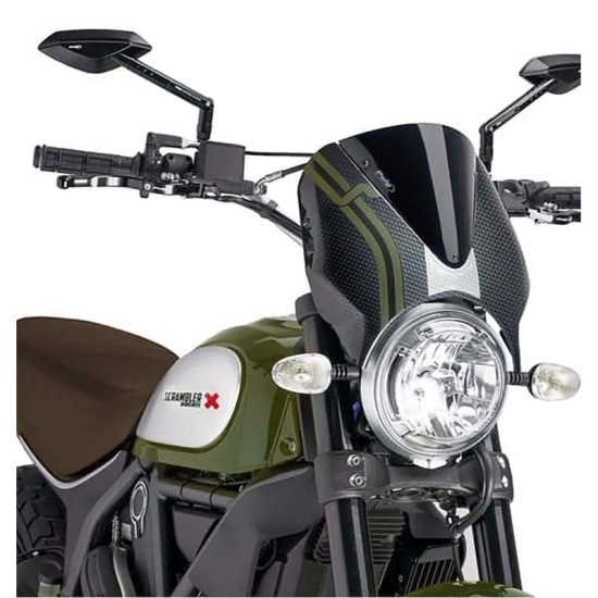 PUIG CUPOLINO RETRO DUCATI SCRAMBLER 1100/SPORT/SPECIAL 2018-2021 NERO-CARBON