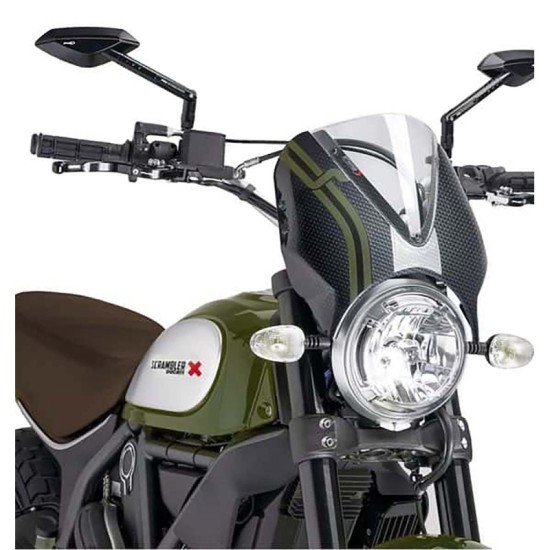 PUIG CUPOLINO RETRO DUCATI SCRAMBLER 1100/SPORT/SPECIAL 2018-2021 TRASPARENTE-CARBON