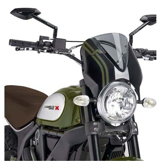 PUIG CUPOLINO RETRO DUCATI SCRAMBLER ICON/CLASSIC/FULL T. 2015-2023 FUME CHIARO-NERO