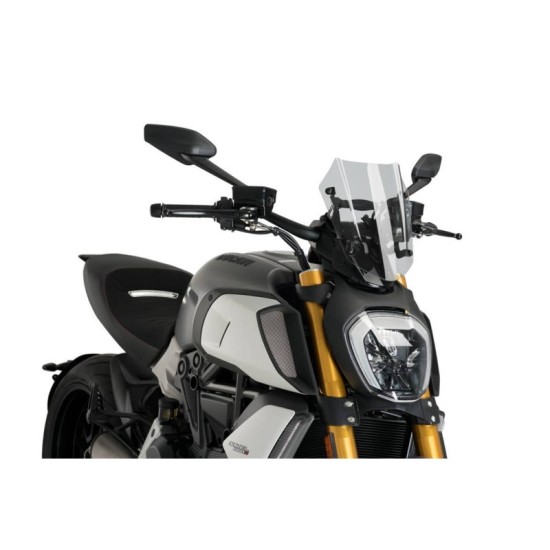 PUIG CUPOLINO NAKED N.G. SPORT REGOLABILE DUCATI DIAVEL 1260 2019-2022 FUME CHIARO