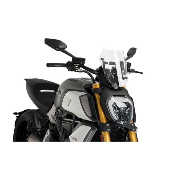 PUIG CUPOLINO NAKED N.G. SPORT REGOLABILE DUCATI DIAVEL 1260 2019-2022 TRASPARENTE