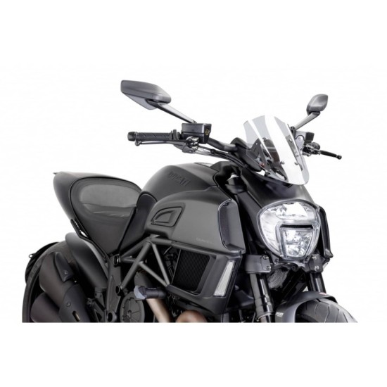 PUIG CUPOLINO NAKED N.G. SPORT REGOLABILE DUCATI DIAVEL 2014-2018 TRASPARENTE