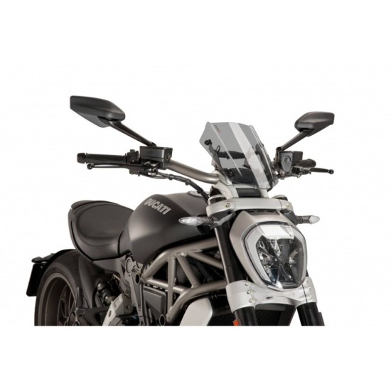 PUIG CUPOLINO NAKED N.G. SPORT REGOLABILE DUCATI X DIAVEL 2016-2018 FUME CHIARO