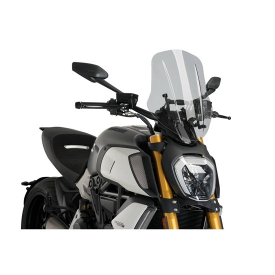 PUIG CUPOLINO NAKED N.G. TOURING REGOLABILE DUCATI DIAVEL 1260 2019-2022 FUME CHIARO