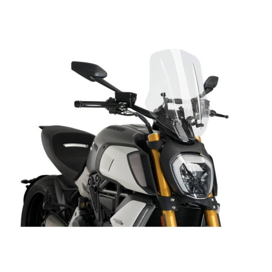 PUIG CUPOLINO NAKED N.G. TOURING REGOLABILE DUCATI DIAVEL 1260 2019-2022 TRASPARENTE