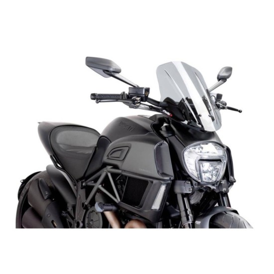 PUIG CUPOLINO NAKED N.G. TOURING REGOLABILE DUCATI DIAVEL 2014-2018 FUME CHIARO