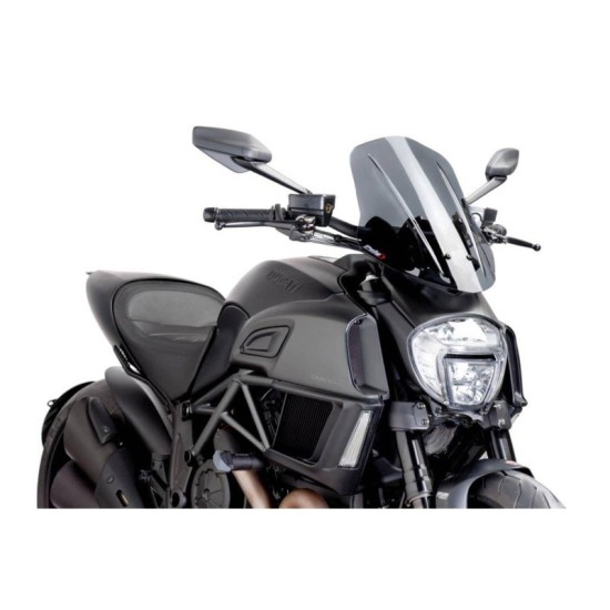 PUIG CUPOLINO NAKED N.G. TOURING REGOLABILE DUCATI DIAVEL 2014-2018 FUME SCURO