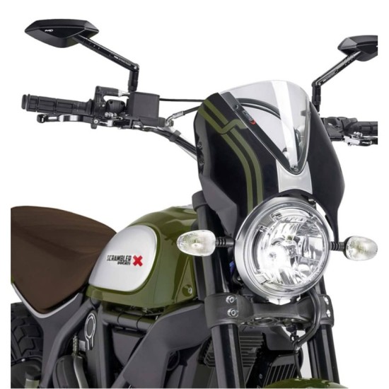 PUIG CUPOLINO RETRO DUCATI SCRAMBLER ICON/CLASSIC/FULL T. 2015-2023 TRASPARENTE-NERO