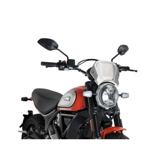 PUIG CARENATURA FRONTALE IN ALLUMINIO DUCATI SCRAMBLER CAFE RACER 2017-2020 SILVER