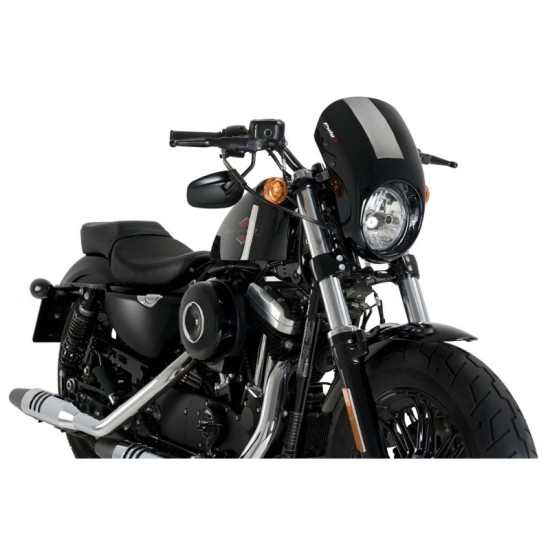 PUIG CUPOLINO SEMICARENATO ANARCHY HARLEY D. SPORTSTER FORTY-EIGHT XL1200X 2015-2020 NERO