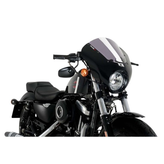 PUIG CUPOLINO SEMICARENATO DARK NIGHT HARLEY D. SPORTSTER FORTY-EIGHT XL1200X 2015-2020 FUME CHIARO