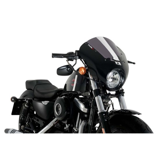 PUIG CUPOLINO SEMICARENATO DARK NIGHT HARLEY D. SPORTSTER FORTY-EIGHT XL1200X 2015-2020 FUME SCURO