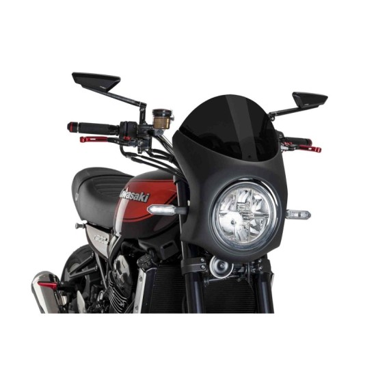 PUIG CUPOLINO SEMICARENATO KAWASAKI Z900RS 2018-2020 FUME SCURO-NERO