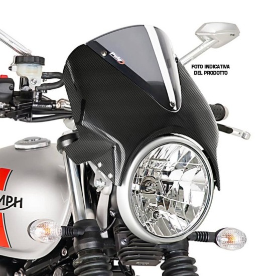 PUIG CUPOLINO UNIV. VISION TRIUMPH STREET TWIN 2016-2019 CARBON-FUME CHIARO