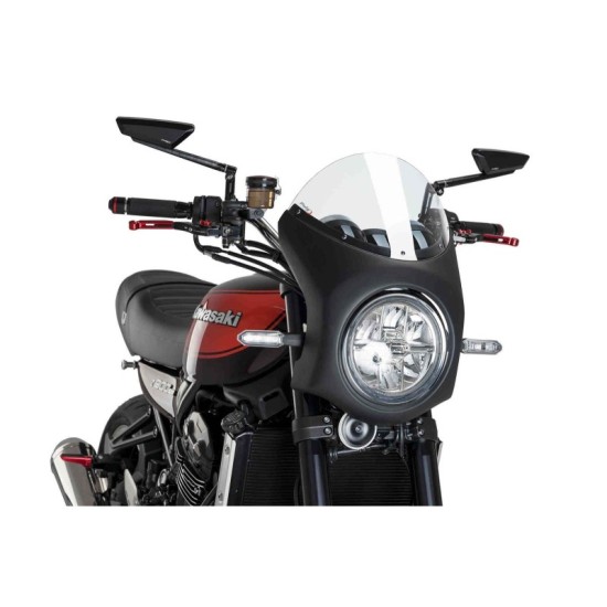 PUIG CUPOLINO SEMICARENATO KAWASAKI Z900RS 2021-2023 TRASPARENTE-NERO