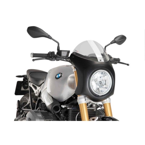 PUIG CUPOLINO SEMICARENATO BMW R NINE T 2014-2016 FUME CHIARO-CARBON LOOK