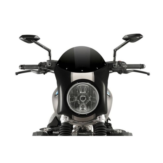 PUIG CUPOLINO SEMICARENATO BMW R NINE T SCRAMBLER 2016-2020 NERO-CARBON