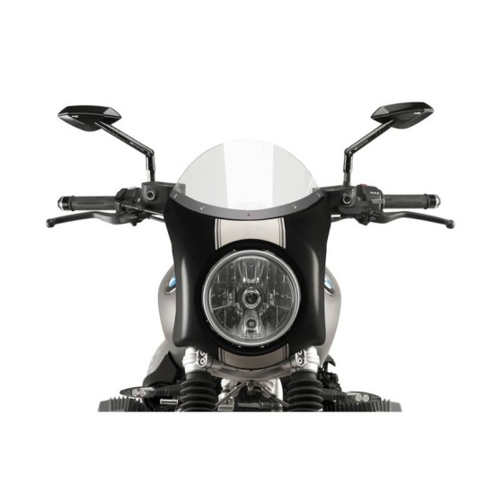 PUIG CUPOLINO SEMICARENATO BMW R NINE T SCRAMBLER 2016-2020 TRASPARENTE-CARBON