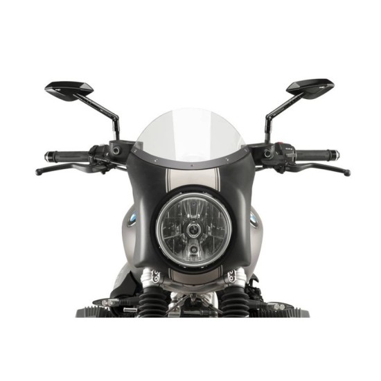 PUIG CUPOLINO SEMICARENATO BMW R NINE T SCRAMBLER 2016-2020 TRASPARENTE-NERO