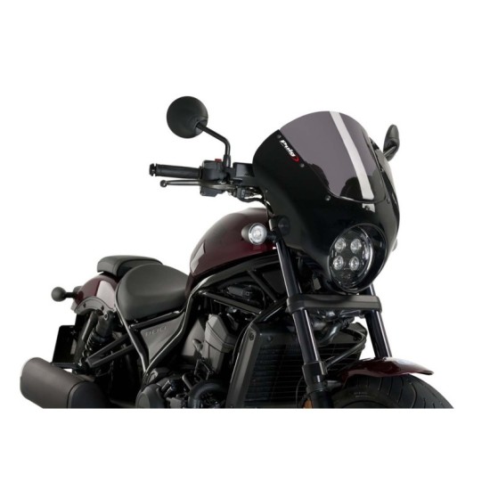 PUIG CUPOLINO SEMICARENATO DARK NIGHT HONDA CMX1100 REBEL 2021-2023 FUME CHIARO