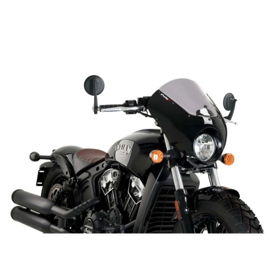 PUIG CUPOLINO SEMICARENATO DARK NIGHT INDIAN SCOUT BOBBER 2018-2023 FUME CHIARO