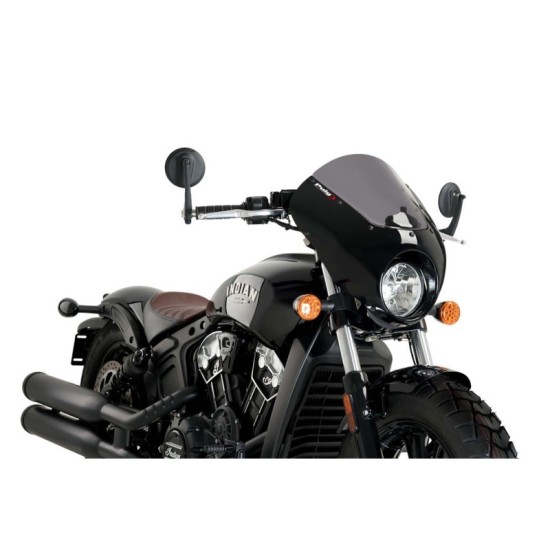 PUIG CUPOLINO SEMICARENATO DARK NIGHT INDIAN SCOUT BOBBER 2018-2023 FUME SCURO