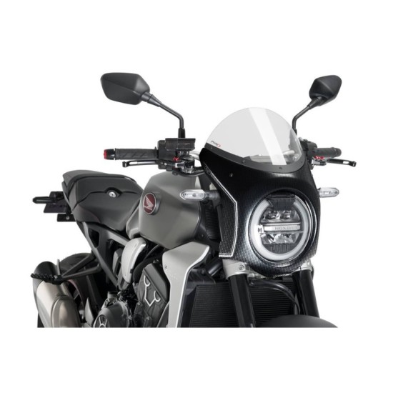 PUIG CUPOLINO SEMICARENATO HONDA CB1000R NEO SPORTS CAFE 2018-2020 TRASPARENTE-CARBON