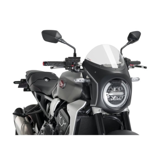 PUIG CUPOLINO SEMICARENATO HONDA CB1000R NEO SPORTS CAFE 2018-2020 TRASPARENTE-NERO