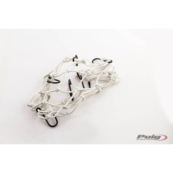 PUIG RETE ELASTICA PORTA-OGGETTI BIANCO - COD. 0788B - Perfetta per portare oggetti nel sellino posteriore. Dimensioni: 350x350