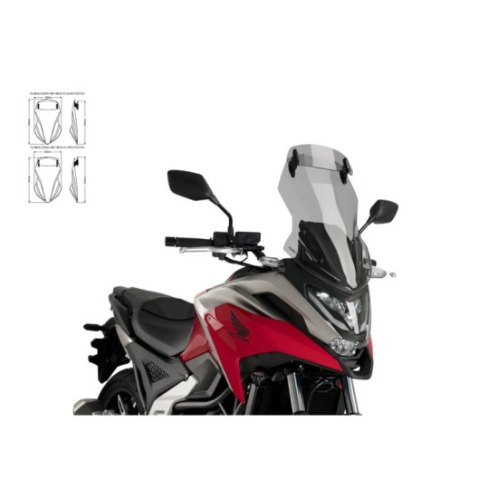 PUIG CUPOLINO TOURING-VISIERA HONDA NC750X 2021-2023 FUME CHIARO