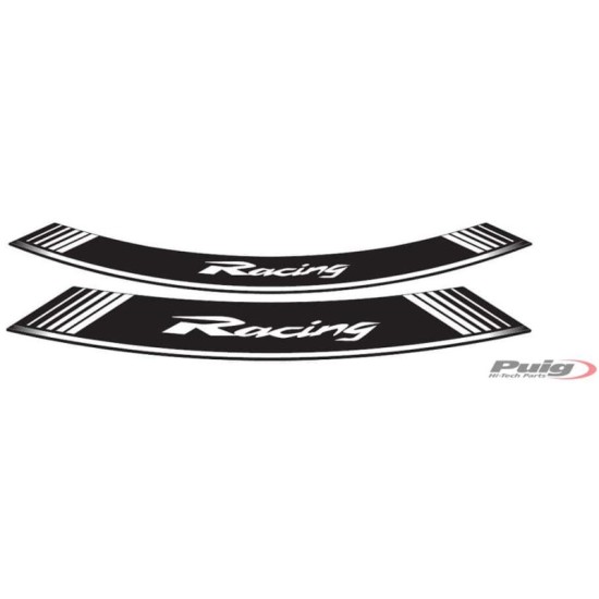 PUIG ADESIVI CERCHI RACING BIANCO - Il set consiste di 8 strisce adesive cerchi da 14 e 21" - COD. 5531B"