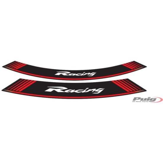 PUIG ADESIVI CERCHI RACING ROSSO - Il set consiste di 8 strisce adesive cerchi da 14 e 21" - COD. 5531R"