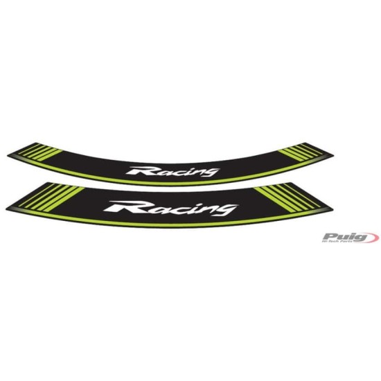 PUIG ADESIVI CERCHI RACING VERDE - Il set consiste di 8 strisce adesive cerchi da 14 e 21" - COD. 5531V"