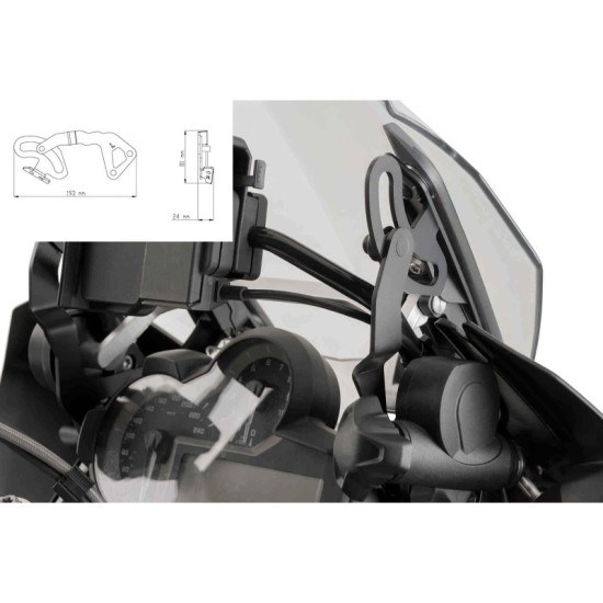 PUIG STAFFE SUPPORTO CUPOLINO BMW R1200GS 2013-2016 NERO