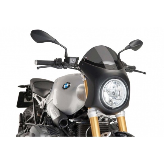 PUIG CUPOLINO SEMICARENATO BMW R NINE T 2017-2022 FUME SCURO-NERO