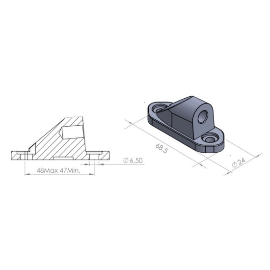 PUIG ADATTATORE SPECCHIETTO RETROVISORE DESTRO/SINISTRO KAWASAKI NINJA 2020-2023 NERO