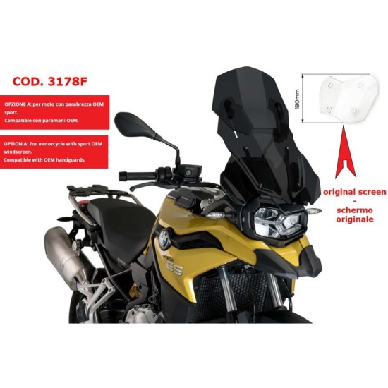 PUIG CUPOLINO REGOLABILE BMW F750 GS 2018-2023 FUME SCURO