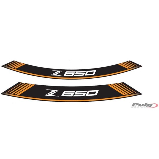 PUIG ADESIVI CERCHI KAWASAKI Z650 ARANCIONE - Il set consiste di 8 strisce adesive - COD. 9290T