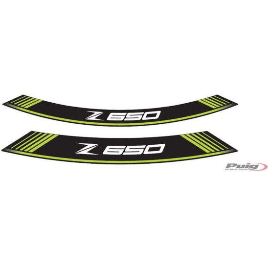 PUIG ADESIVI CERCHI KAWASAKI Z650 VERDE - Il set consiste di 8 strisce adesive - COD. 9290V