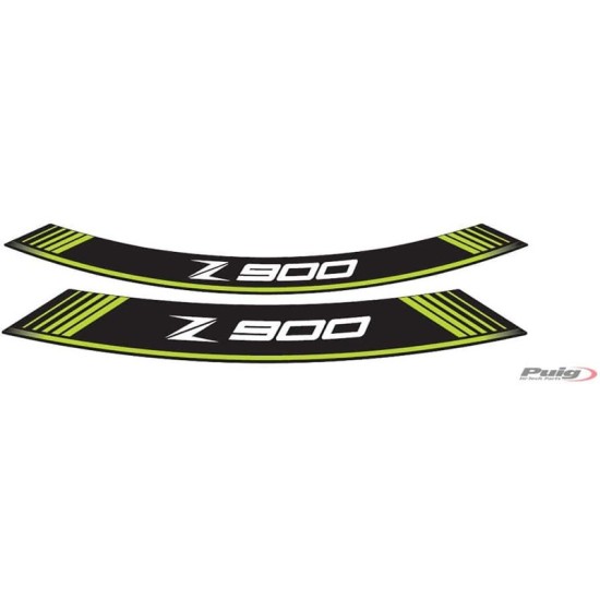 PUIG ADESIVI CERCHI KAWASAKI Z900 VERDE - Il set consiste di 8 strisce adesive - COD. 9291V